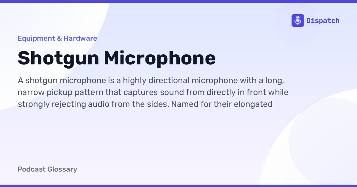 Dispatch Microphone Shotgun Microphone: How They Work & When to Use One | Dispatch
